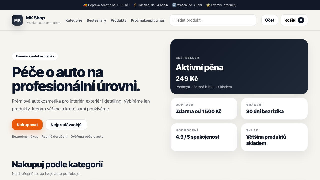 MK Shop — e-commerce